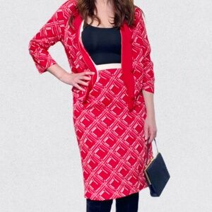 1950s Skirt Set, Size L, VENEZIA Matching Cardigan and Skirt, Made in Italy